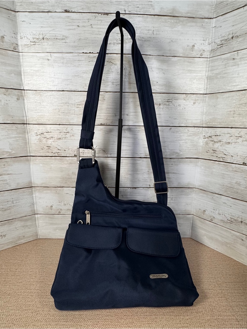 Travelon Anti-Theft Classic Crossbody Bag Midnight Navy RFID Travel